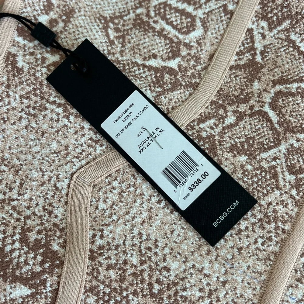BCBGMAXAZRIA Women's Snakeskin Cocktail Dress Small - Picture 3 of 5